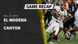 Recap: El Modena  vs. Canyon  2015