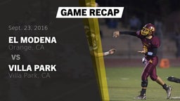 Recap: El Modena  vs. Villa Park  2016