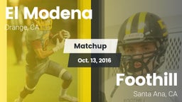 Matchup: El Modena High vs. Foothill  2016