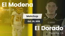 Matchup: El Modena High vs. El Dorado  2016
