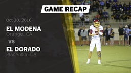 Recap: El Modena  vs. El Dorado  2016