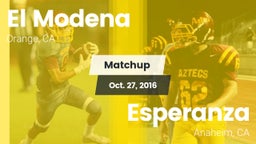 Matchup: El Modena High vs. Esperanza  2016