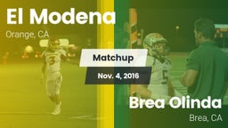Matchup: El Modena High vs. Brea Olinda  2016