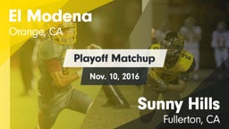 Matchup: El Modena High vs. Sunny Hills  2016