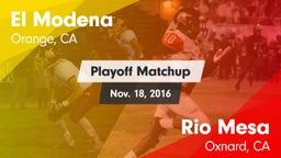 Matchup: El Modena High vs. Rio Mesa  2016