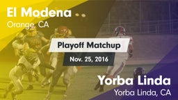 Matchup: El Modena High vs. Yorba Linda  2016