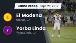 Recap: El Modena  vs. Yorba Linda  2017