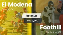 Matchup: El Modena High vs. Foothill  2017