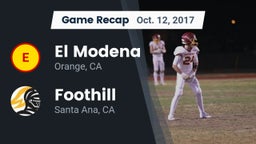 Recap: El Modena  vs. Foothill  2017