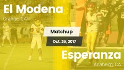 Matchup: El Modena High vs. Esperanza  2017