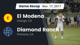 Recap: El Modena  vs. Diamond Ranch  2017