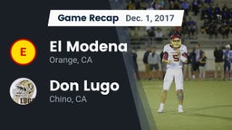 Recap: El Modena  vs. Don Lugo  2017