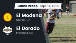 Recap: El Modena  vs. El Dorado  2018