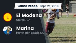 Recap: El Modena  vs. Marina  2018