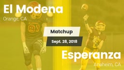 Matchup: El Modena High vs. Esperanza  2018