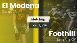 Matchup: El Modena High vs. Foothill  2018