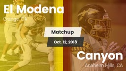 Matchup: El Modena High vs. Canyon  2018
