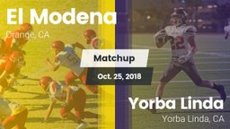 Matchup: El Modena High vs. Yorba Linda  2018