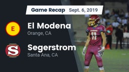 Recap: El Modena  vs. Segerstrom  2019