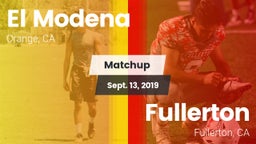 Matchup: El Modena High vs. Fullerton  2019