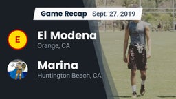 Recap: El Modena  vs. Marina  2019