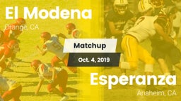 Matchup: El Modena High vs. Esperanza  2019