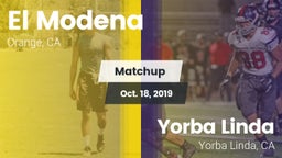 Matchup: El Modena High vs. Yorba Linda  2019