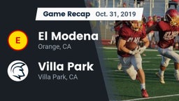 Recap: El Modena  vs. Villa Park  2019