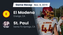 Recap: El Modena  vs. St. Paul  2019
