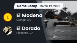 Recap: El Modena  vs. El Dorado  2021