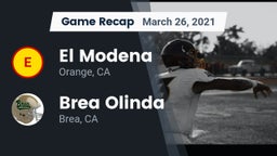 Recap: El Modena  vs. Brea Olinda  2021