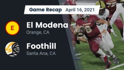 Recap: El Modena  vs. Foothill  2021