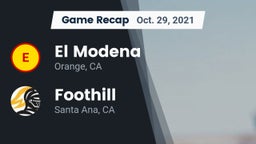 Recap: El Modena  vs. Foothill  2021