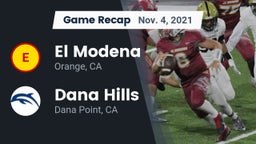 Recap: El Modena  vs. Dana Hills  2021