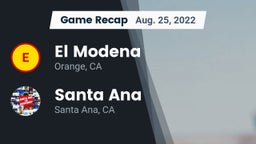 Recap: El Modena  vs. Santa Ana  2022