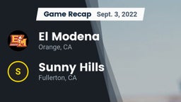 Recap: El Modena  vs. Sunny Hills  2022