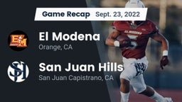 Recap: El Modena  vs. San Juan Hills  2022