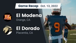 Recap: El Modena  vs. El Dorado  2022