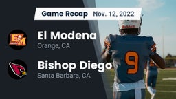 Recap: El Modena  vs. Bishop Diego  2022