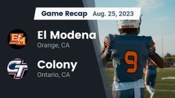 Recap: El Modena  vs. Colony  2023