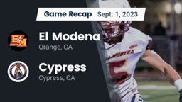 Recap: El Modena  vs. Cypress  2023