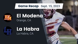 Recap: El Modena  vs. La Habra  2023