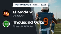 Recap: El Modena  vs. Thousand Oaks  2023