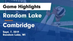 Random Lake  vs Cambridge Game Highlights - Sept. 7, 2019