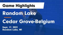 Random Lake  vs Cedar Grove-Belgium  Game Highlights - Sept. 17, 2022