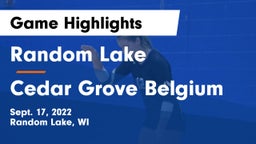 Random Lake  vs Cedar Grove Belgium Game Highlights - Sept. 17, 2022