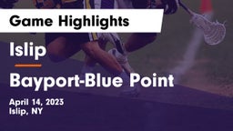 Islip  vs Bayport-Blue Point  Game Highlights - April 14, 2023