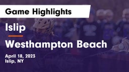 Islip  vs Westhampton Beach  Game Highlights - April 18, 2023