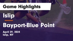 Islip  vs Bayport-Blue Point  Game Highlights - April 29, 2024
