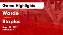 Warde  vs Staples  Game Highlights - Sept. 12, 2022